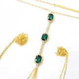 Green Crystal Chest Chain Harness for Women