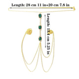 Green Crystal Chest Chain Harness for Women