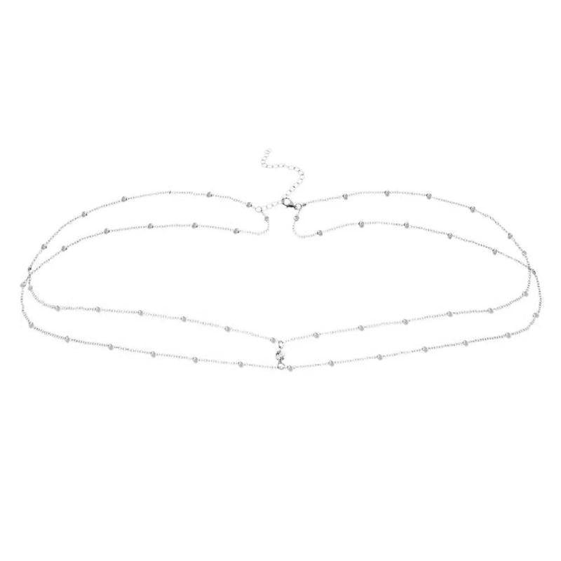 MinaMaMa Stainless Steel Crystal Waist Chain for Women