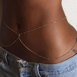 MinaMaMa Stainless Steel Crystal Waist Chain for Women
