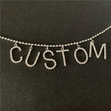 Custom Rhinestone Letter Waist Chain Belt for Women