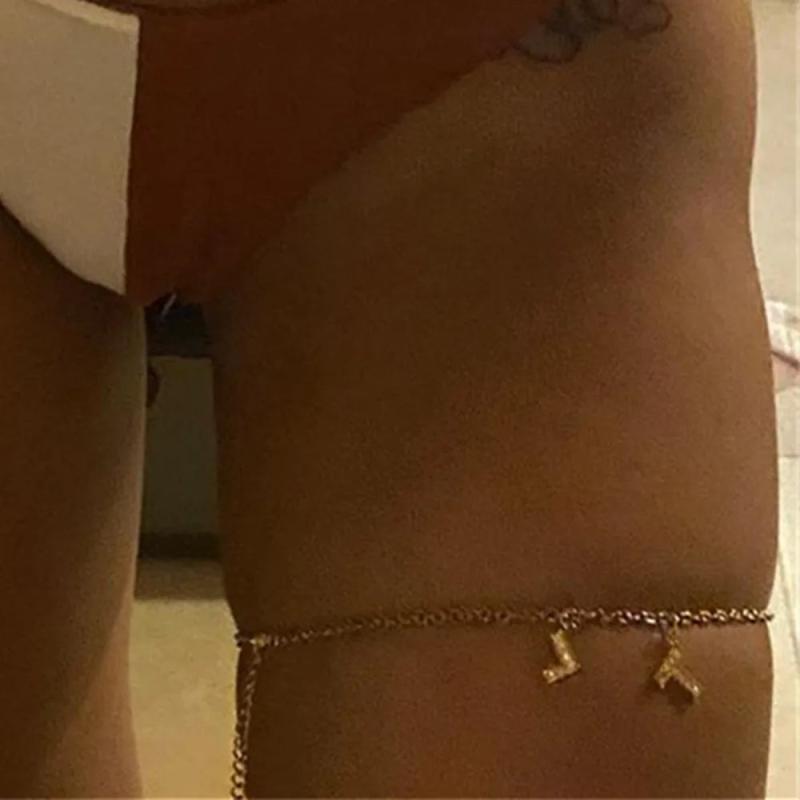 Metal Custom Letter Garter Leg Thigh Chain Body Jewelry for Women