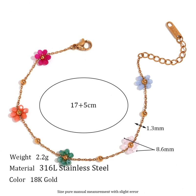 Y2K Colorful Flower Charm Jewelry Set
