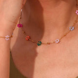 Y2K Colorful Flower Charm Jewelry Set
