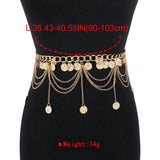 Vintage Boho Waist Chain Belts Women Metal Coin Body Chain Jewelry