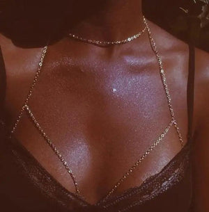 Body Chain Jewelry Body Harness Chain Bra Top Chest Waist Belt Witch Gothic Punk