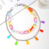 Colorful Bear Belly Chain Hipster Art Jewelry