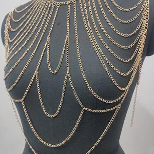 Punk Long Necklace Nude Body Jewelry Metal Accessory