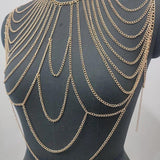 Punk Long Necklace Nude Body Jewelry Metal Accessory