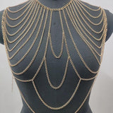 Punk Long Necklace Nude Body Jewelry Metal Accessory