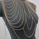 Punk Long Necklace Nude Body Jewelry Metal Accessory
