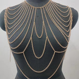 Punk Long Necklace Nude Body Jewelry Metal Accessory