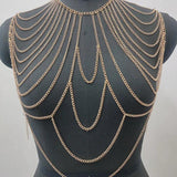 Punk Long Necklace Nude Body Jewelry Metal Accessory