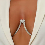 Heart Chest Bracket Jewellery Bra Chain for Women Body Crystal Bikini