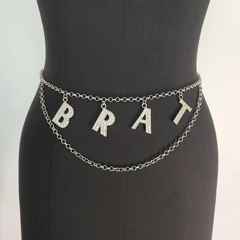 Y2K Crystal Tennis Body Chain for Women