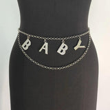 Y2K Crystal Tennis Body Chain for Women