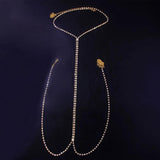 Rhinestone Bra Body Chain Necklace Bikini Thigh Harness Set