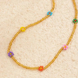 Small Flowers Belly Chains for Women Bohemia Waist Beads