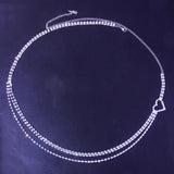 Rhinestone Heart Waist Chain Belt Women Body Chain