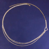 Rhinestone Heart Waist Chain Belt Women Body Chain