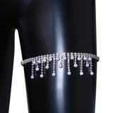 Stonefans Bohemian Rhinestones Pearl Leg Chain Tassel Thigh Chain Body Harness