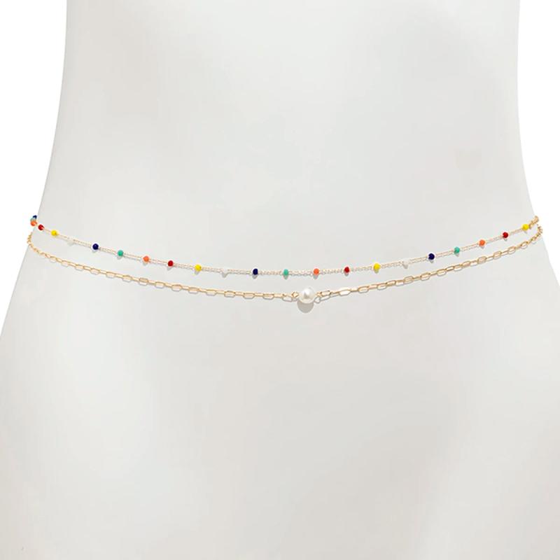 Boho Crystal Beads Belly Chain Bikini Beach Waist Chain