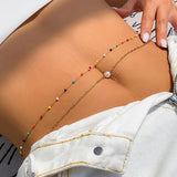 Boho Crystal Beads Belly Chain Bikini Beach Waist Chain