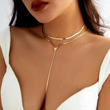 Vintage Multilayer Triangle Pendant Necklace for Women Goth Choker Jewelry