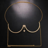Sexy Rhinestone Heart Pendant Body Chain Jewelry Breast Support