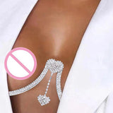 Sexy Rhinestone Heart Pendant Body Chain Jewelry Breast Support