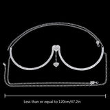 Sexy Rhinestone Heart Pendant Body Chain Jewelry Breast Support