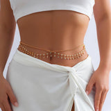 Star Tassel Waist Chain Rhinestone Belly Chain Indian Waistband