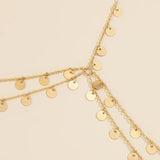 Layered Sequin Tassel Bikini Body Chain Metal Chest Waist Chain