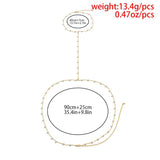 Metal Chain Cross Necklace Belly Chain Summer Beach Body Jewelry