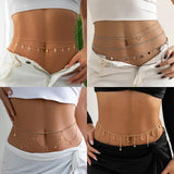 Rhinestone Star Moon Bikini Waist Chain Sexy Beach Jewelry