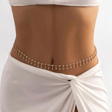 Rhinestone Star Moon Bikini Waist Chain Sexy Beach Jewelry