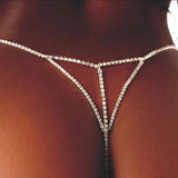 Stonefans Rhinestone Thong Bikini Panties Chain for Women