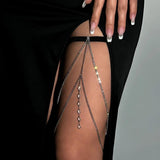 Sexy Rhinestone Leg Chain Women Tassel Body Jewelry