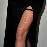 Sexy Rhinestone Leg Chain Women Tassel Body Jewelry