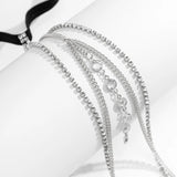 Sexy Rhinestone Leg Chain Women Tassel Body Jewelry