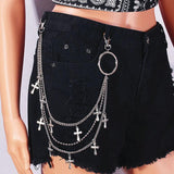 Vintage Metal Rock Trousers Hipster Belly Chain