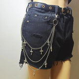Vintage Metal Rock Trousers Hipster Belly Chain