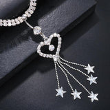 Boho Heart Rhinestone Navel Chain Belly Button Ring
