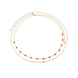 Multicolor Crystal Glass Waist Chain Copper Sequin Pendant Belly Chain