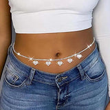Y2K Crystal Peach Heart Belly Chain
