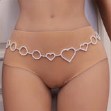 Y2K Crystal Peach Heart Belly Chain