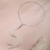 Long Tassels Copper Chest Chain Necklace for Women Sexy