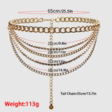 Hot Metal Rhinestone Waist Chain for Pants