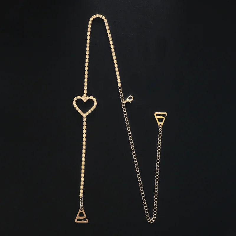 Stonefans Rhinestone Heart Shoulder Strap Chain