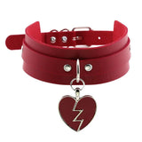 Goth Harajuku PU Leather Chain Heart Spiked Necklaces